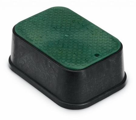 13 x 18 x 6 Black Valve Box Extension with Green Overlapping Lid