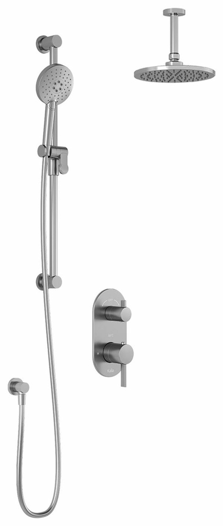 RoundOne TD2 Thermostatic Integrated Diverter Shower System with Vertical Ceiling Arm (less valve)