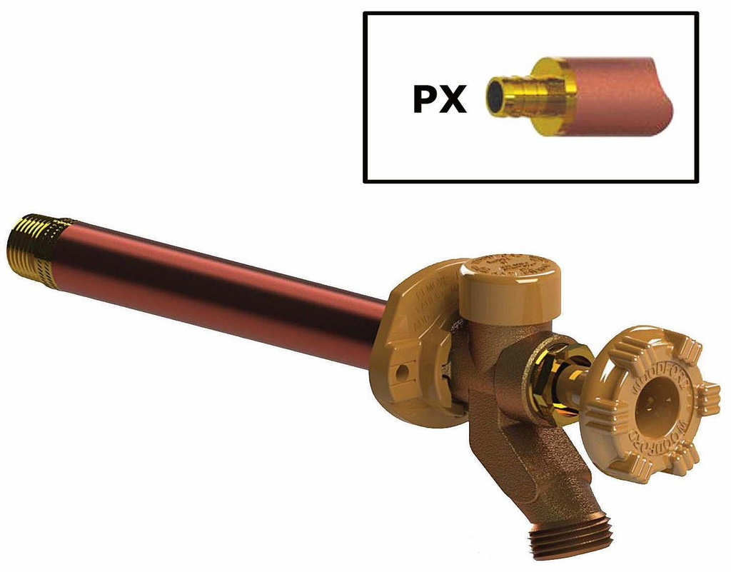 Model 17 Wall Faucet 1/2 PX Inlet 12 Inch, Metal Handle