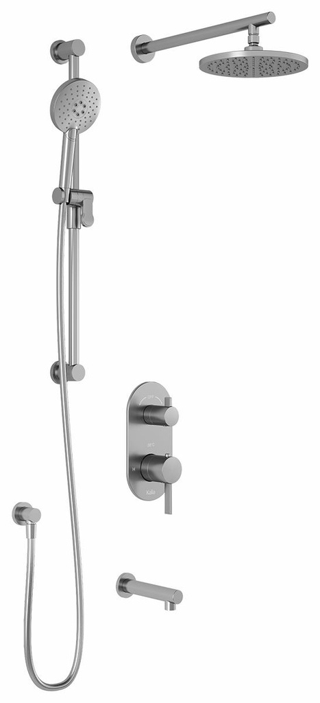 RoundOne TD3 Thermostatic Integrated Diverter Tub and Shower System with Wall Arm (less valve)