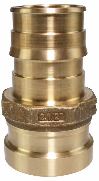 ProPEX LF Brass Copper Press Adapter, 1 1/4" PEX x 1 1/4" Copper