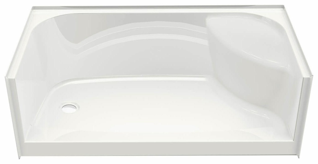 SPS 3460 AcrylX LH Drain Alcove Shower Base with RH Seat