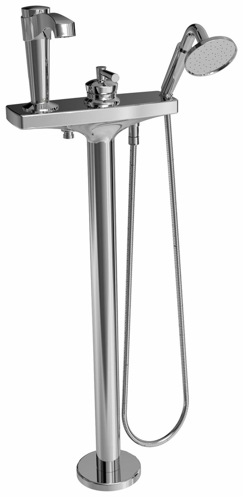 Bellino 3-Piece Floormount Tub Filler with Hand Shower