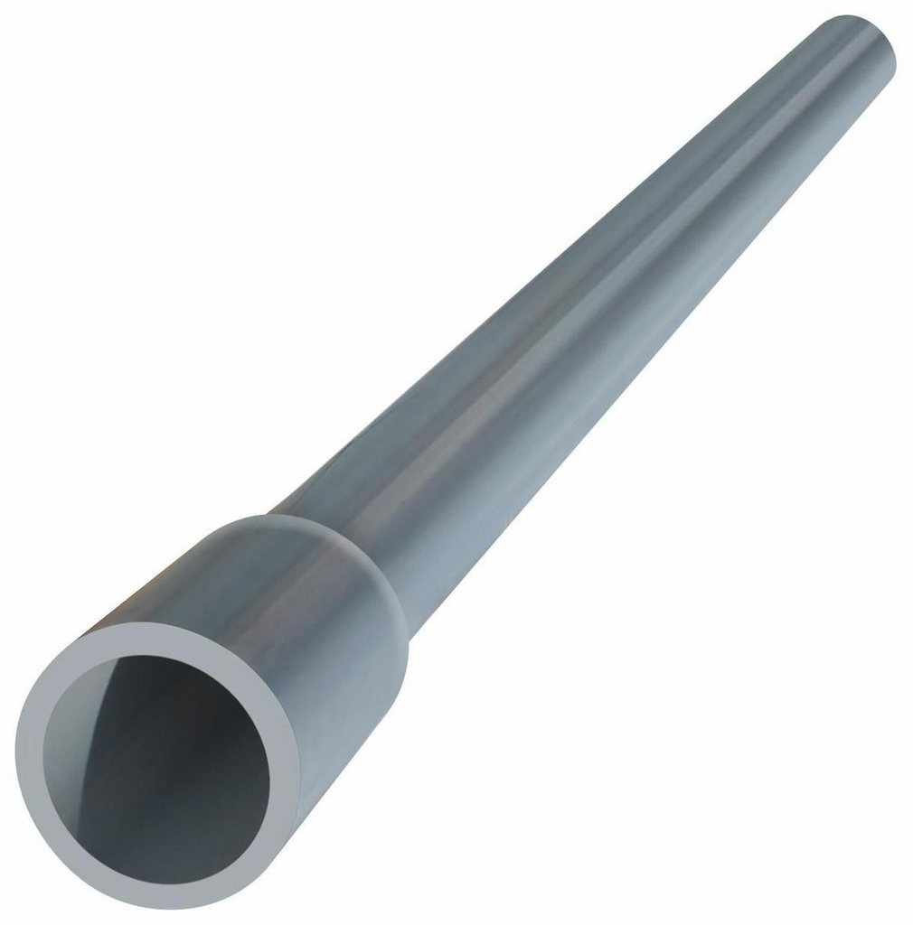 1"x10' PVC SCH80 PIPE B/E GREY XIRTEC 140