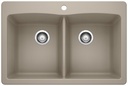 Diamond 210 2 Bowl Drop-In Silgranit Sink