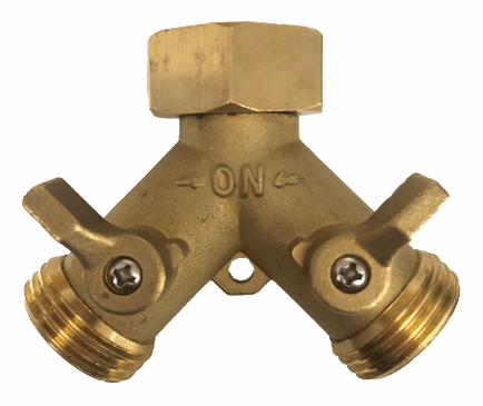 Valved Y Connector, Male Water x (2)Female Water