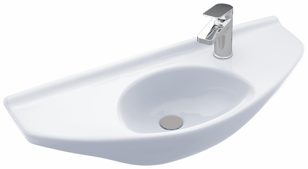 Oval Wall-Mount Bathroom Sink with CEFIONTECT