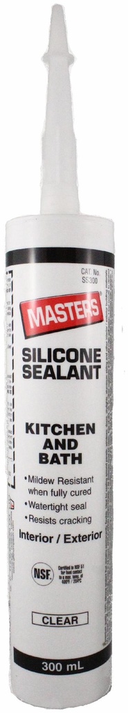 MASTERS Silicone Sealant Cartridge CLEAR 300ml