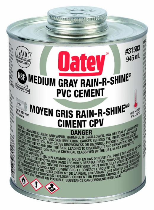 946ml Medium PVC Rain-R-Shine Cement Grey