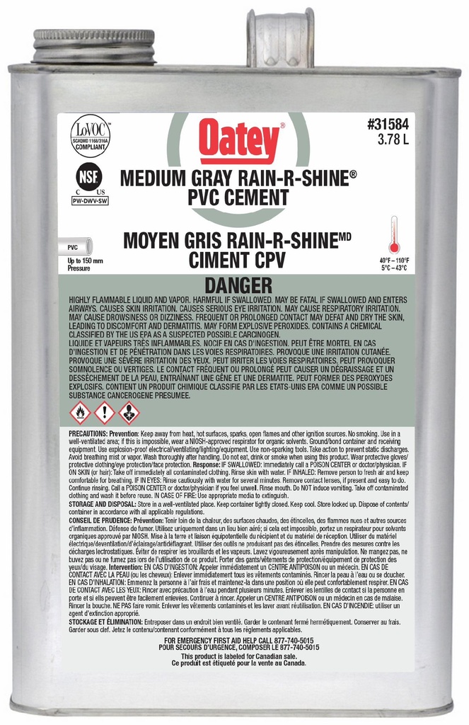 3.78L Medium PVC Rain-R-Shine Cement Grey