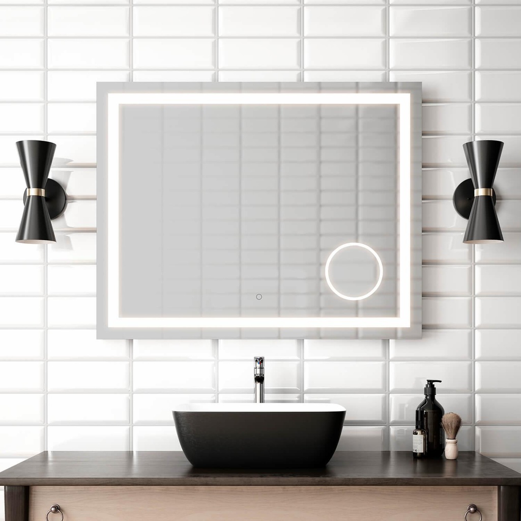 Effect 38" x 30" Illuminated Magnifying Mirror with Touch Switch