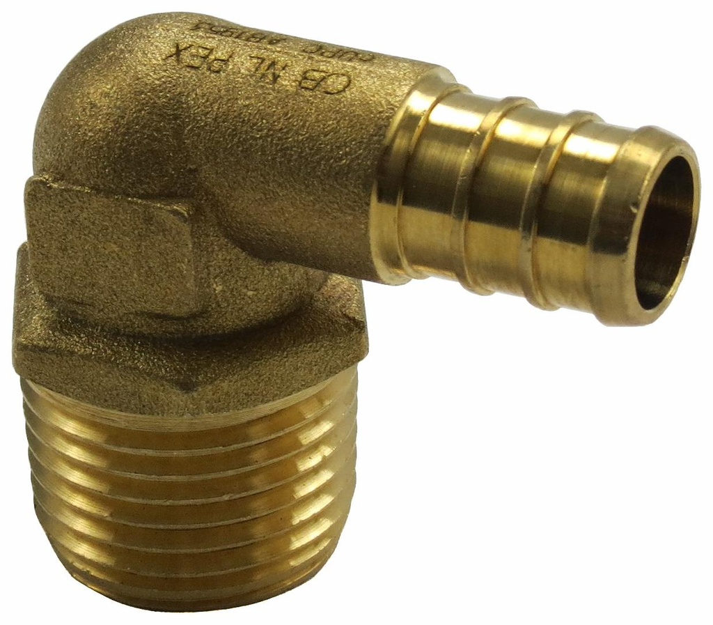 1/2" Brass Pex x MIP 90 Elbow NL