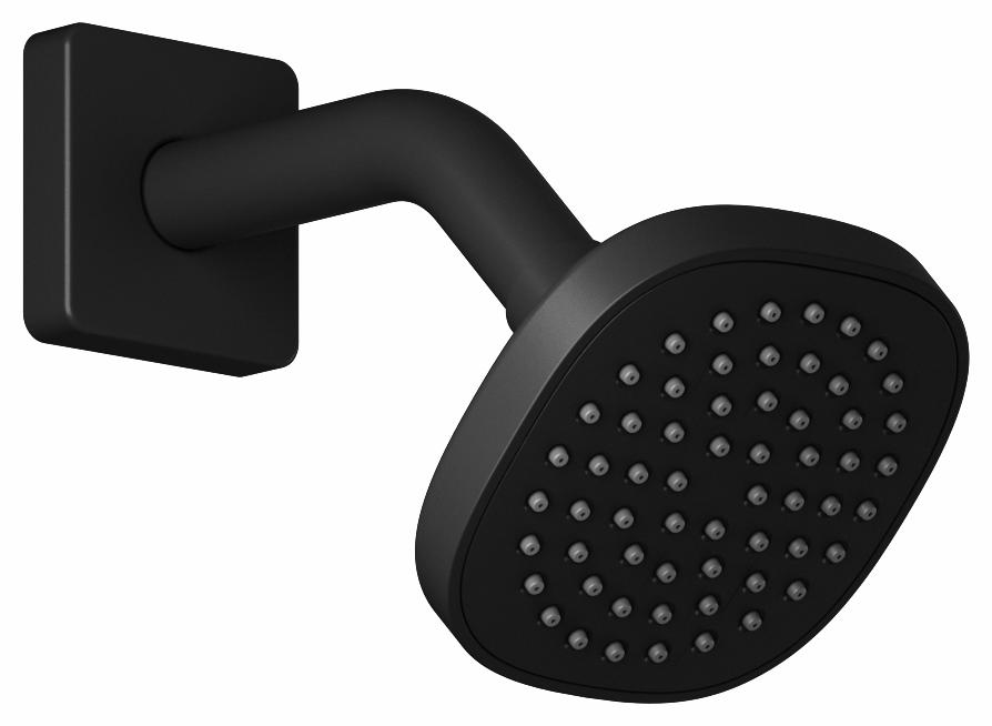 Sobrio 4" Shower Head and Wall Arm and Square Flange