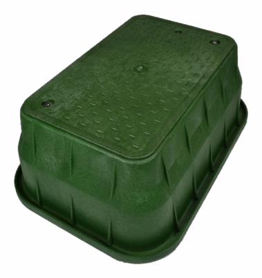 13 x 24 x 15 Green Valve Box with Green ICV Lid and Bolt