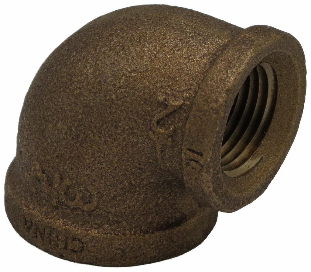 3/4 X 1/2 FIP 90 ELBOW THREADED BRONZE - LEAD FREE