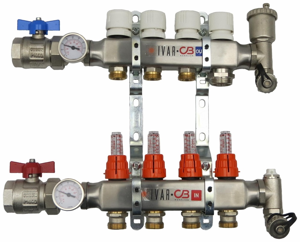 5 Loop HRH Manifold Kit Stainless Steel 1"