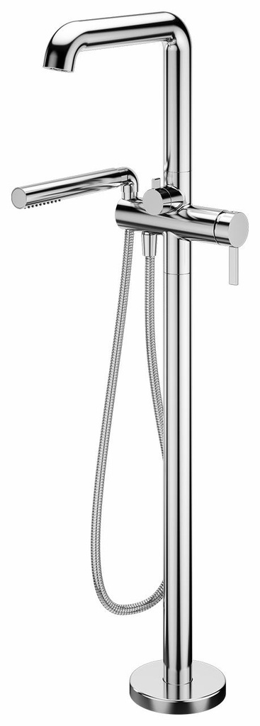 Basico Floor Mount Tub Filler with Hand Shower