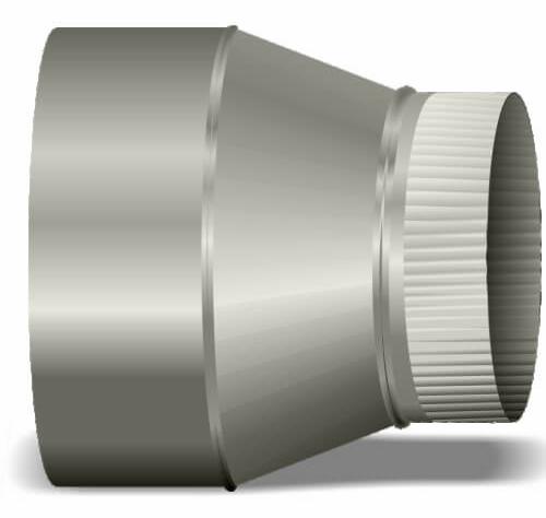 8"-6" Pipe Reducer on Center 3" Long 26ga