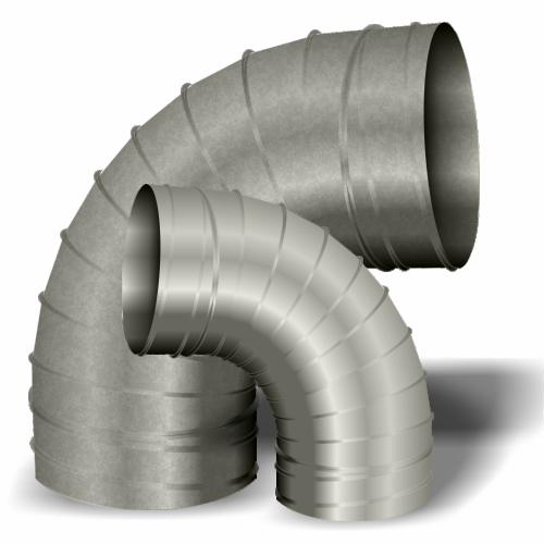 14" Spiral 90 Degree Elbow 1-1/2" Centerline