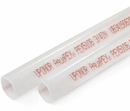 1/2" Uponor AquaPEX White, Red Print, 20-ft. straight length, 500 ft. (25 per bundle)
