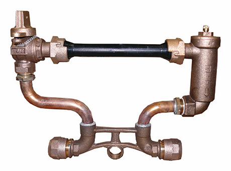 N/L 15"H 3/4" COPPER STR - 3/4" CB x 3/4" DP - F/PORT B/V & F/PORT B/V - TALL CAPS