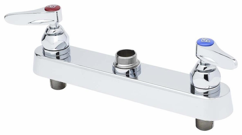 Workboard Faucet, Deck Mount, 8" Centers, Lever Handles, Less Nozzle