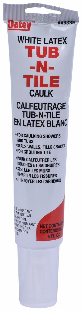6 OZ TUB & TILE CAULK 24 PER CARTON (C) WHITE