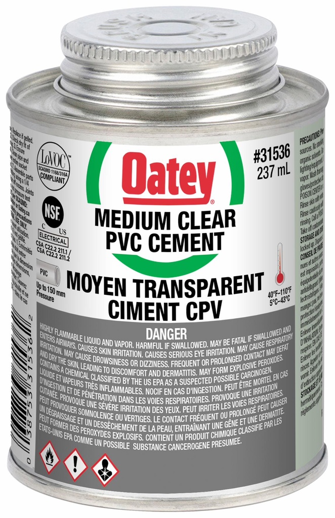 236ml Medium PVC Cement Clear