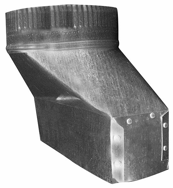 4" to 3.25" x 10" Range Hood Transition