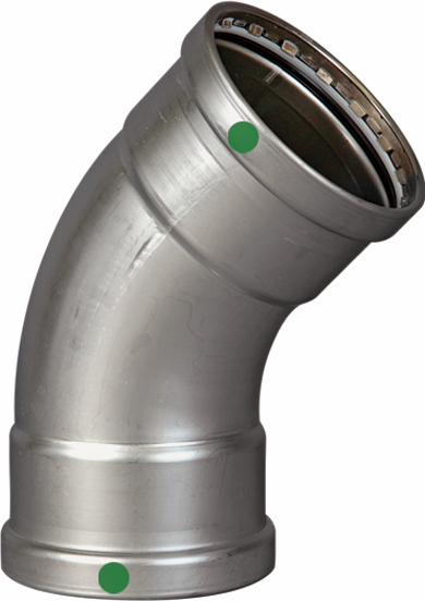 4 P/P STAINLESS STEEL CXC 45° ELBOW XL