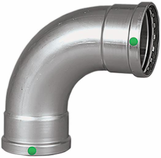 2-1/2 P/P STAINLESS STEEL CXC 90° ELBOW XL
