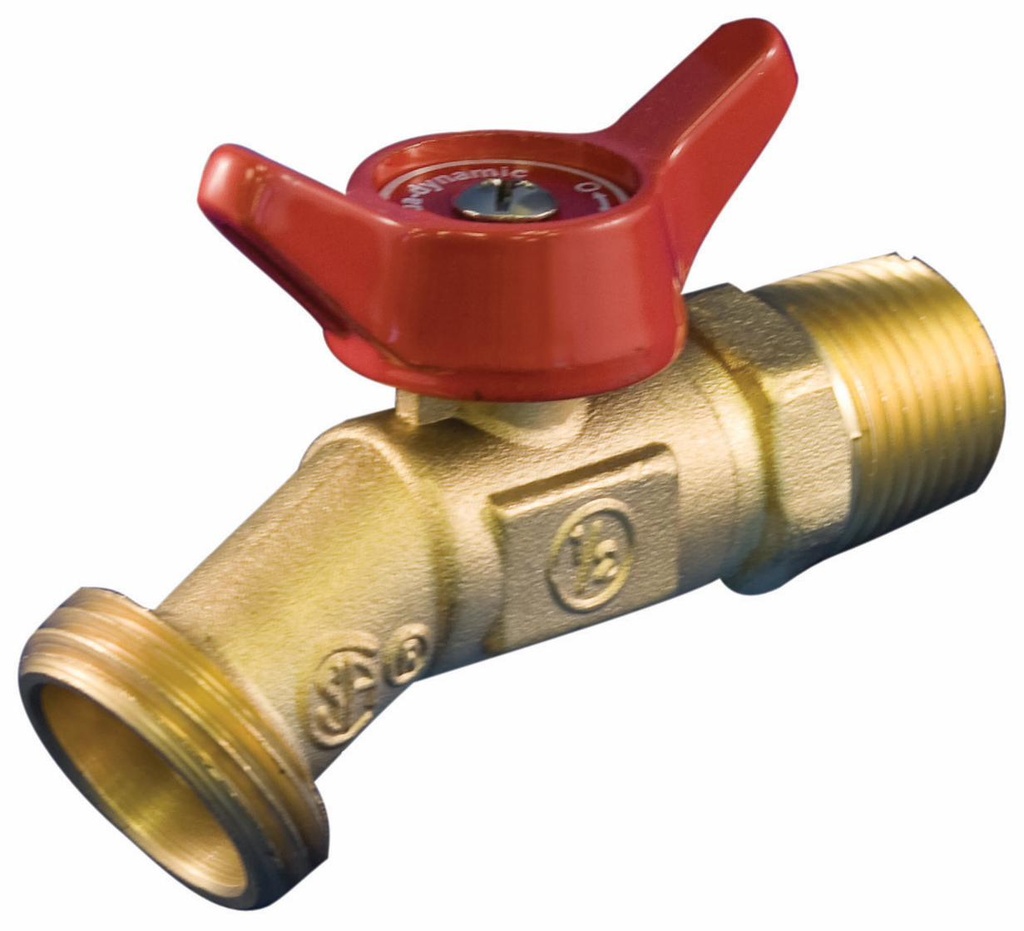 BOILER DRAIN VALVE 3/4 ANGLE BRASS MALE QUART TURN
