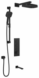 [3742496] Kareo TB3 Premia Thermostatic Push-Button Shower System with Wall Arm (Less Valve)
