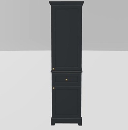 [2570597] 18" RH Linen Tower Modern Shaker Upper and Lower Doors with Prestige Knobs