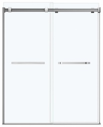 [6457060] Duel 56-58" x 70.5-74" Alcove Sliding Shower Door with Towel Bar