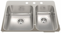 [4403160] Steel Queen 27-1/4" 3-Hole 1.5 Bowl Drop-In Kitchen Sink