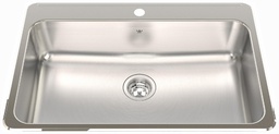 [4409964] Steel Queen 31-1/4" 1-Hole 1 Bowl Drop-In Kitchen Sink