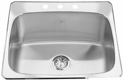 [4405220] Steel Queen 25-5/8" 3-Hole 1 Bowl Drop-In Laundry Sink