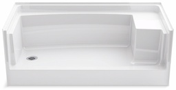 [3990320] Bowen 60" x 31-1/4" LH Drain Shower Base with RH Seat & 21" Knee Wall