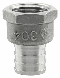 [7901212] SSPEX-FA0705 - '3/4" x 1/2" FPT 304SS Crimp PEX Female Adapter - F1807'