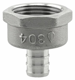 [7901204] SSPEX-FA0507 - '1/2" x 3/4" FPT 304SS Crimp PEX Female Adapter - F1807'