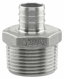 [7901244] SSPEX-MA0710 - '3/4" x 1" MPT 304SS Crimp PEX Male Adapter - F1807'