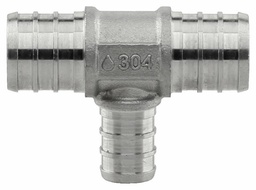 [7901354] SSPEX-T070705 - '3/4" x 3/4" x 1/2" 304SS Crimp PEX Tee - F1807'