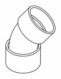 [7583214] 12"x45D PVC DWV SHORT TURN ELBOW HxH SYSTEM XFR