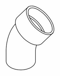 [7583234] 12"x45D PVC DWV SHORT TURN ELBOW SPxH SYSTEM XFR