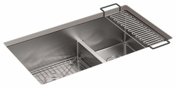 [2962710] Strive 32" Smart Divide 1.75 Bowl Undermount Kitchen Sink with Rack