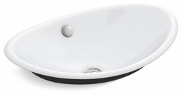 [2907506] Iron Plains Oval Wading Pool Bathroom Vessel Sink with Iron Black Painted Underside