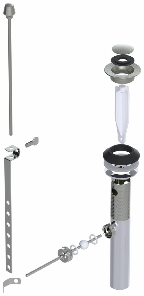 Mechanical Pop-Up Bathroom Sink Drain with Overflow