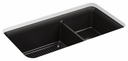 Cairn 33-1/2" 1.75 Bowl Undermount Neoroc Kitchen Sink with Rack