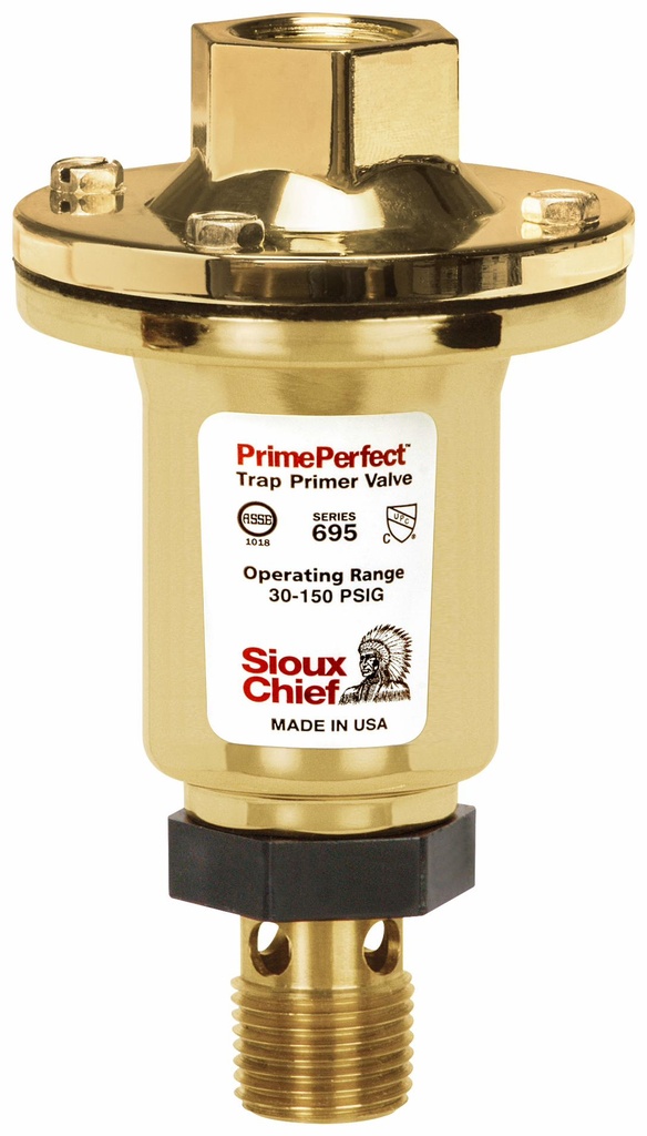 VALVE TRAP PRIMER BRASS PLATED